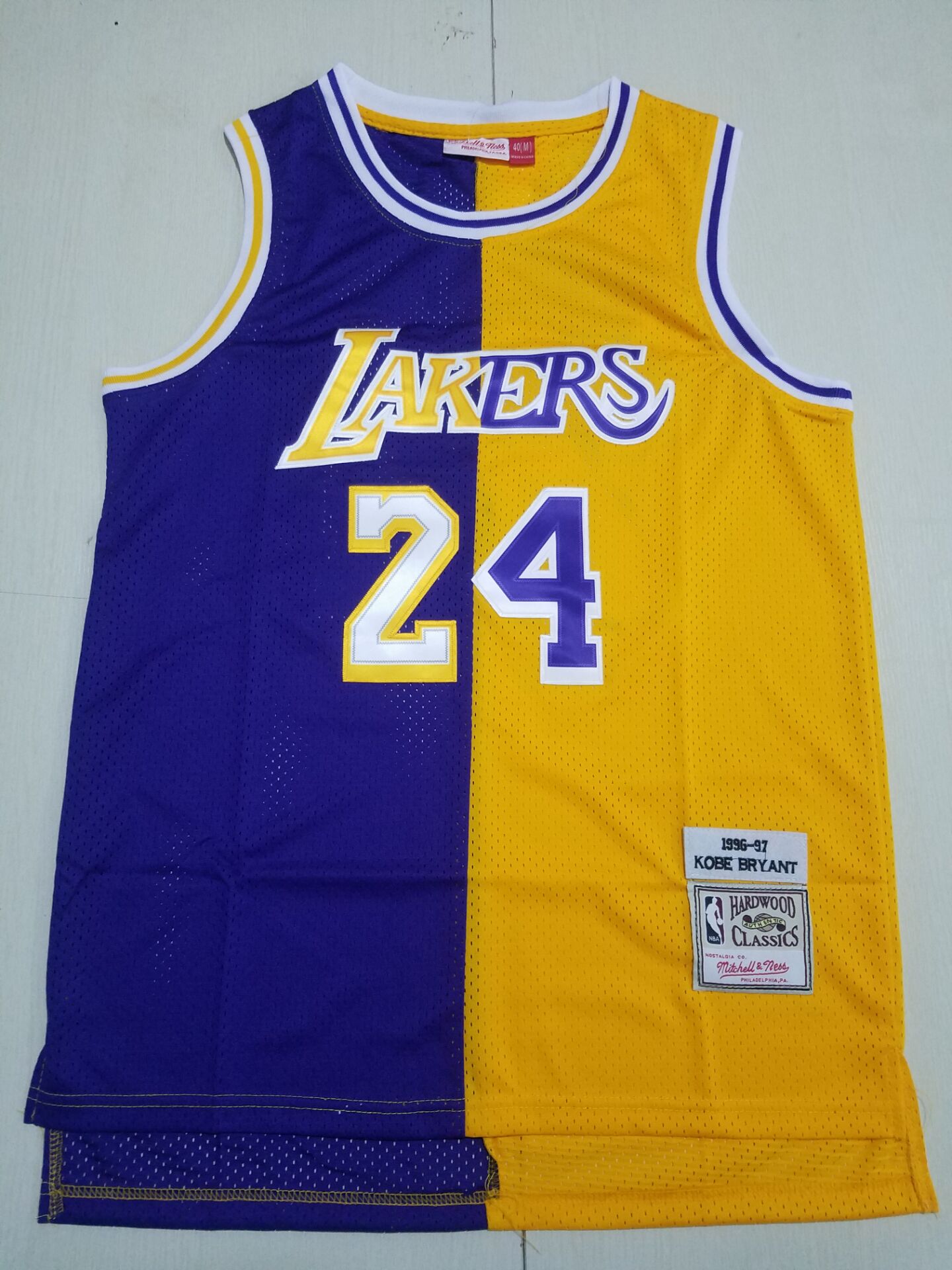 1996-97 Lakers Split Hardwood Classics Edition Kobe Bryant #24 (Purple/Gold)