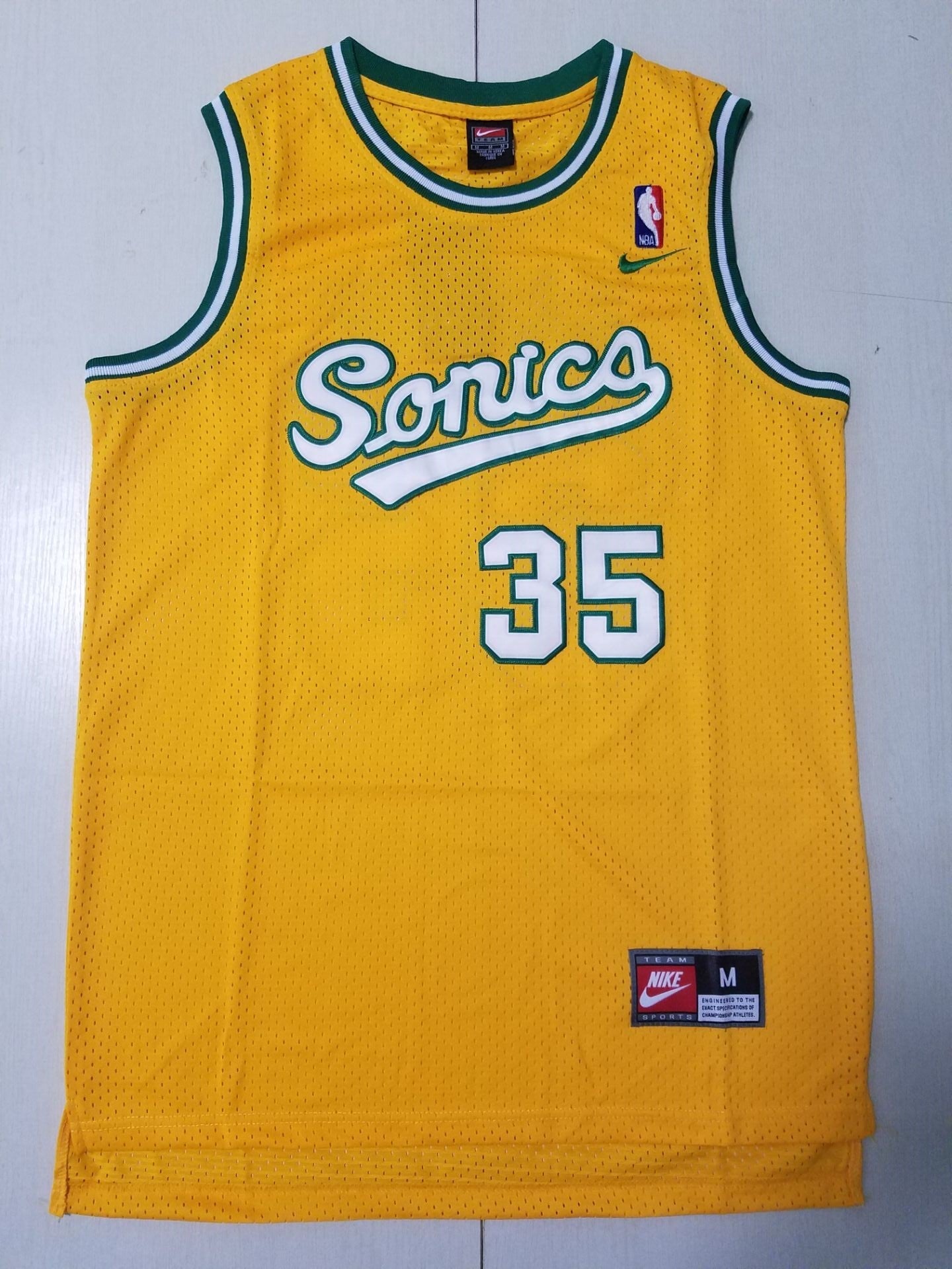 Seattle Supersonics Kevin Durant #35 2007 Legend Retro Edition Yellow & Green Jersey