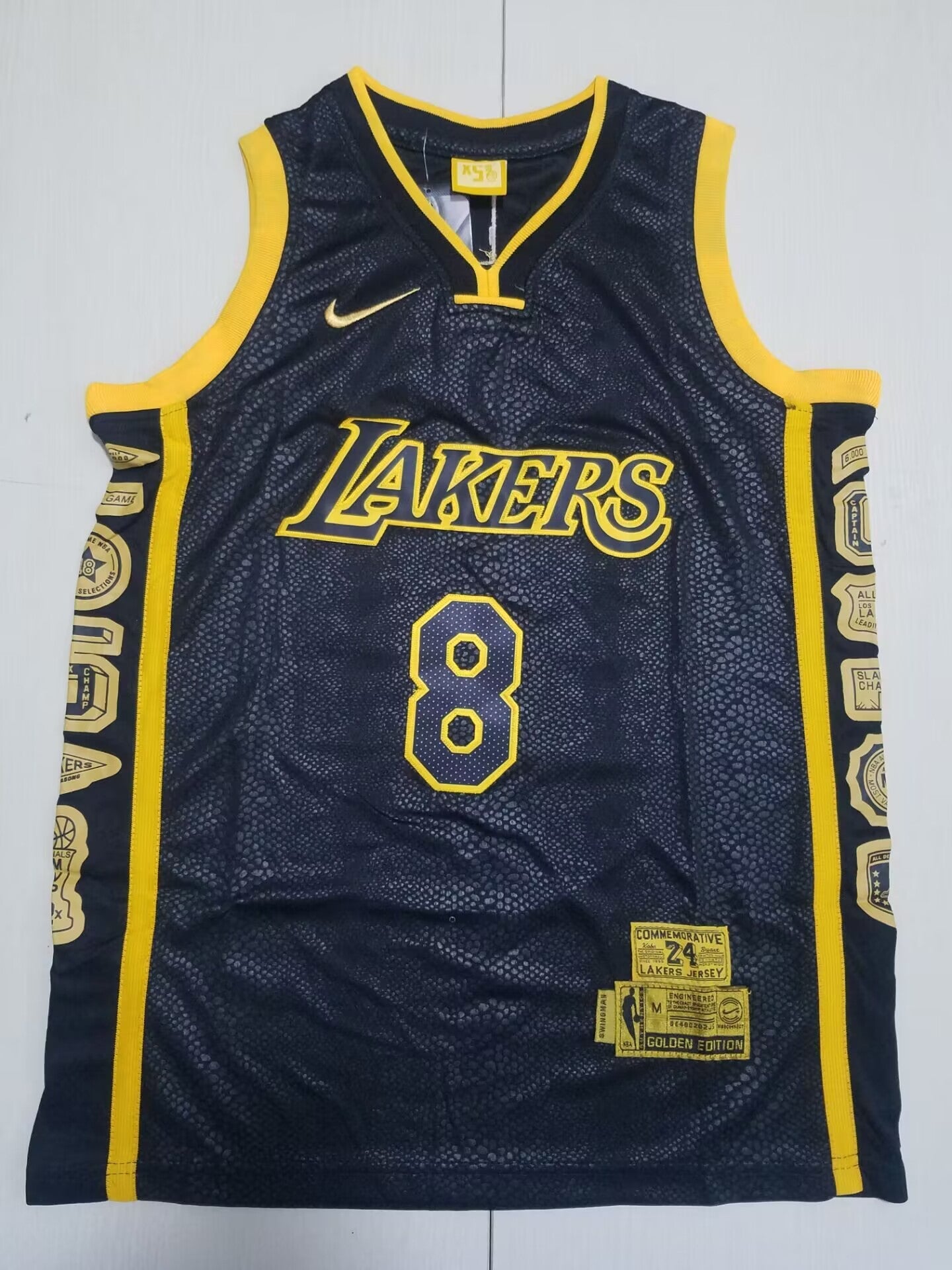 Los Angeles Lakers Kobe Bryant #8/#24 Golden Edition Commemorative Black & Gold Jersey