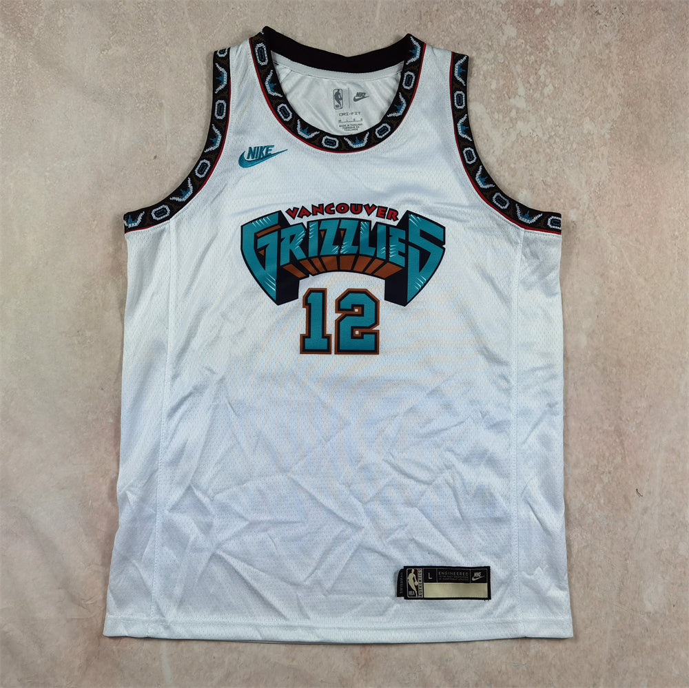 Vancouver Grizzlies White Throwback Jersey