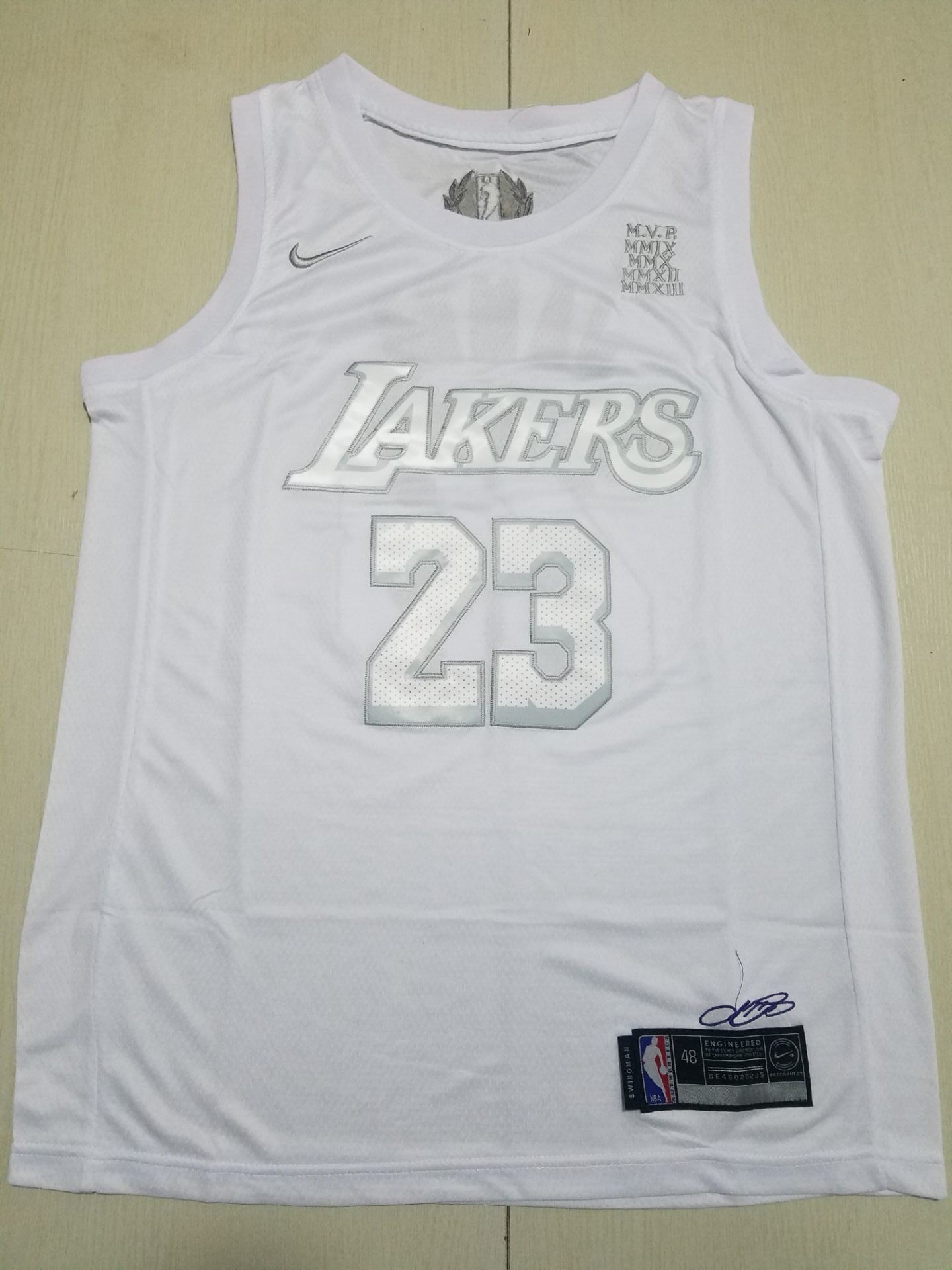 2020 Lakers MVP Honour Edition LeBron James #23 (White/Silver)