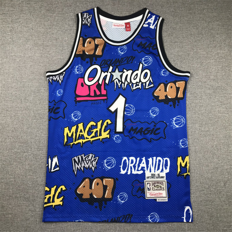 Orlando Magic Penny Hardaway #1 1994-95 Legend Retro Edition Blue & Black
