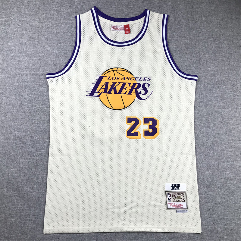 1996 Lakers Retro Edition LeBron James #23 White/Purple