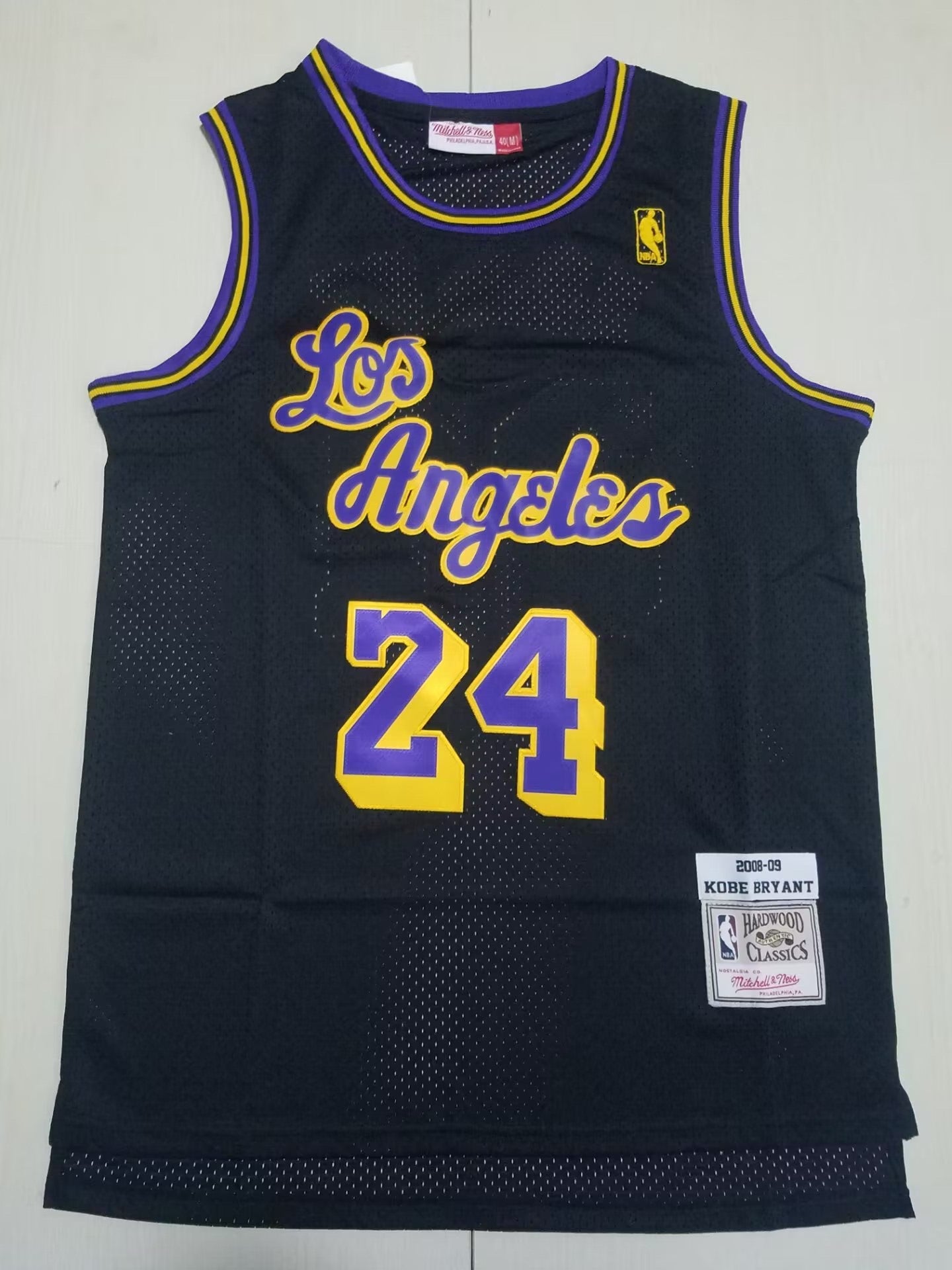 2008-09 Lakers Hardwood Classics Edition Kobe Bryant #24 (Black/Yellow)