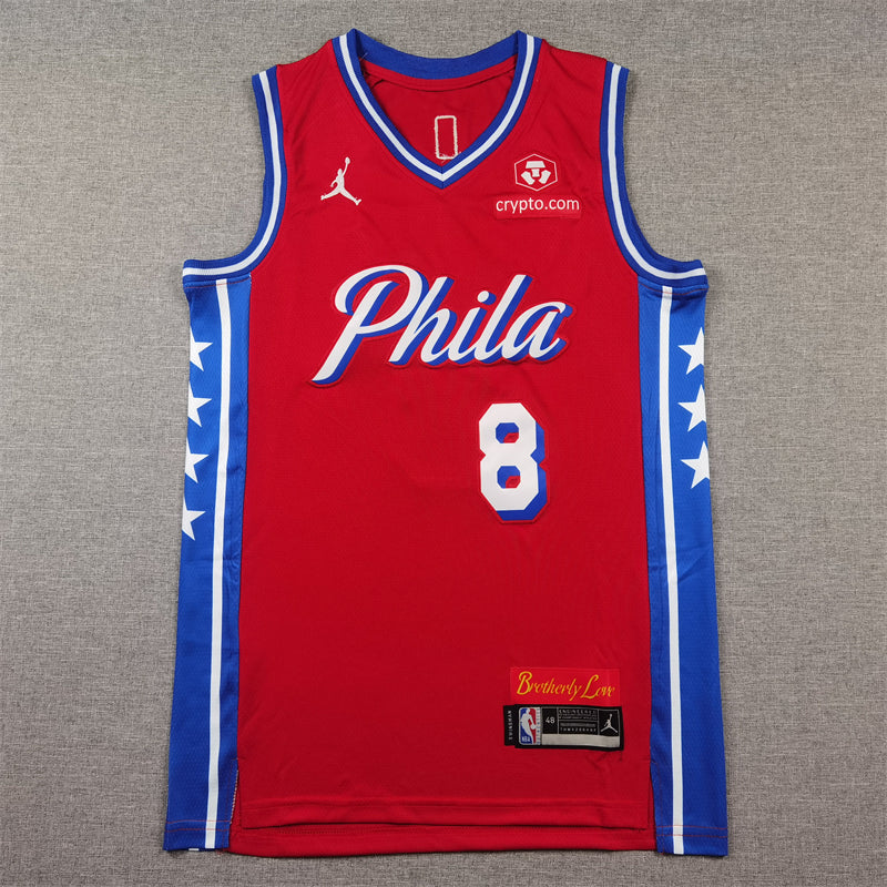Philadelphia 76ers 2025 Current Edition Red & Blue Jersey