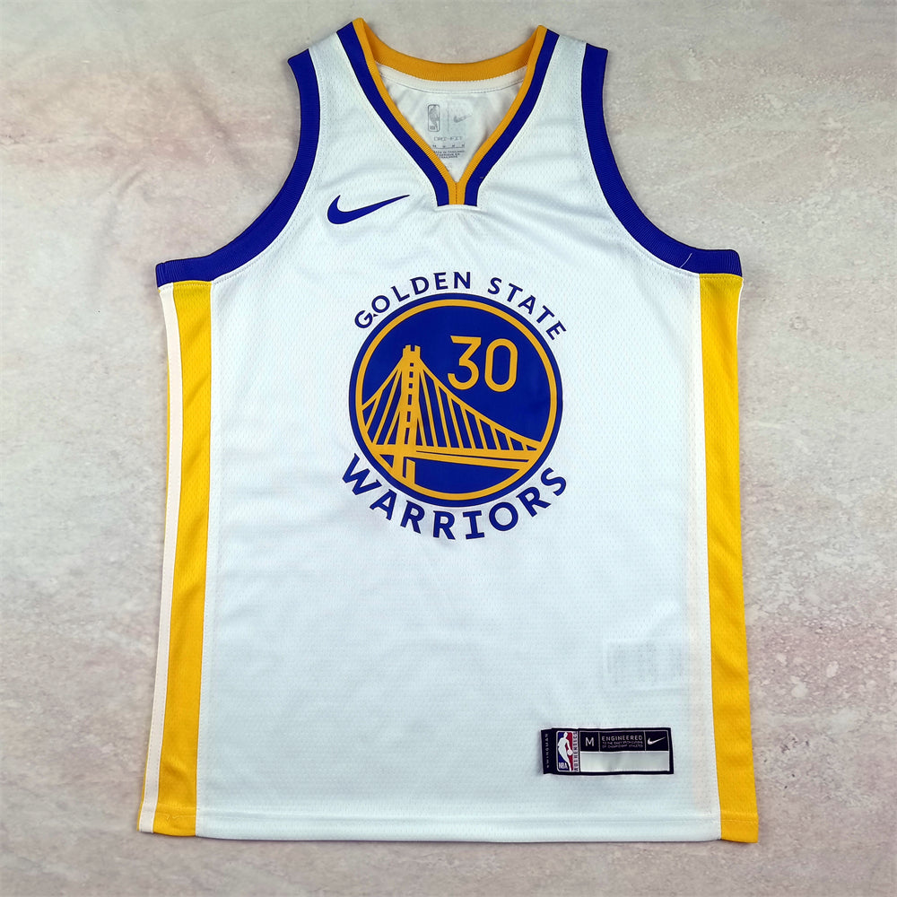 Golden State Warriors 2023-24 Association Edition White & Yellow Jersey