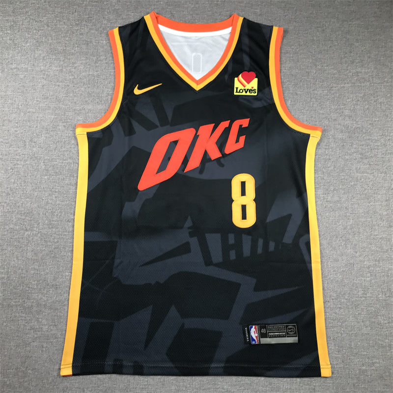 Thunder 2024 City Edition Light Blue Orange Jersey