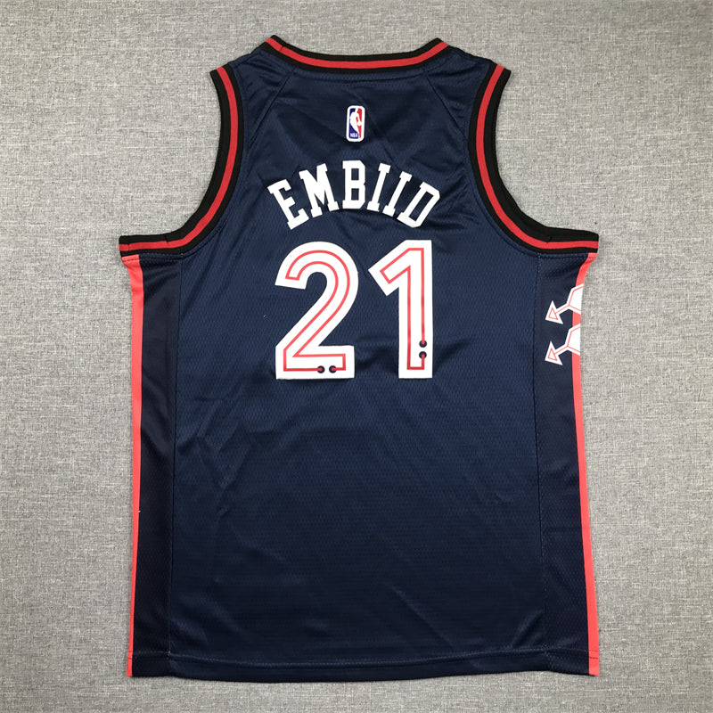 Sixers 2023-24 City Edition City of Brotherly Love Navy Jersey