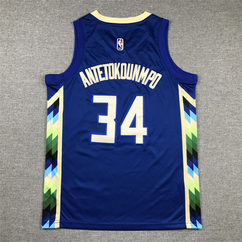 2024 Bucks City Edition Blue & Cream - Antetokounmpo #34