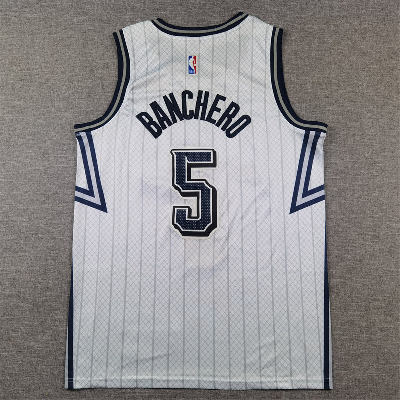 Orlando Magic 2023-24 City Edition White Navy Basketball Jersey