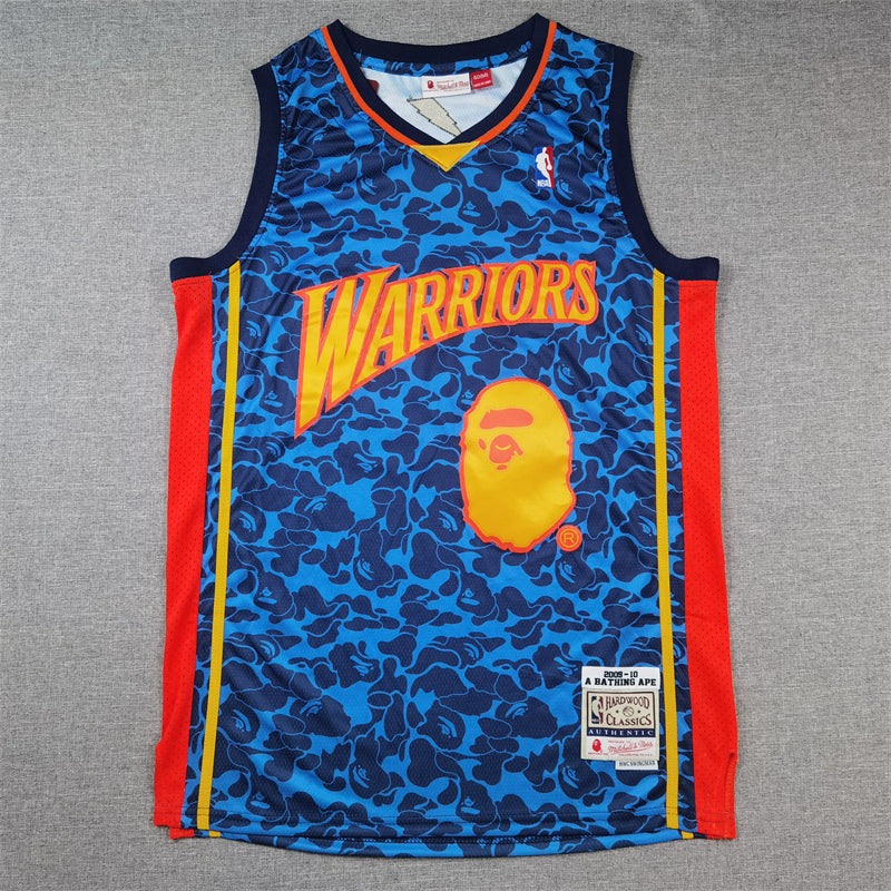 Golden State Warriors BAPE #93 2009-10 Hardwood Classics Blue Camo & Red Jersey