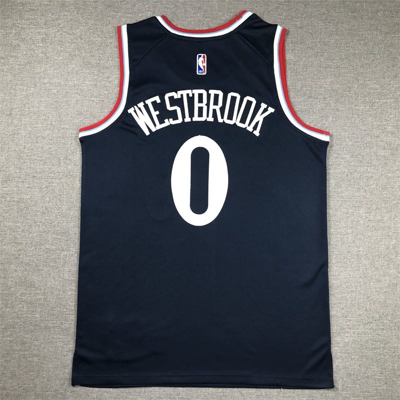 LA Clippers Russell Westbrook #0 2024 City Edition Navy & Red