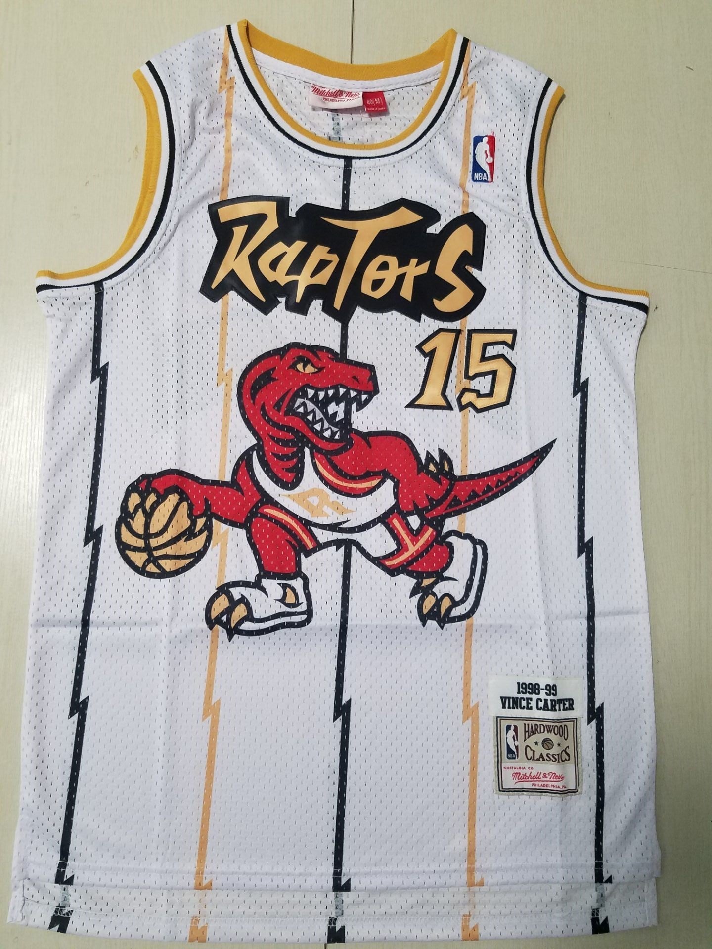 Toronto Raptors Vince Carter #15 1999 Legend Retro Edition White & Gold Jersey