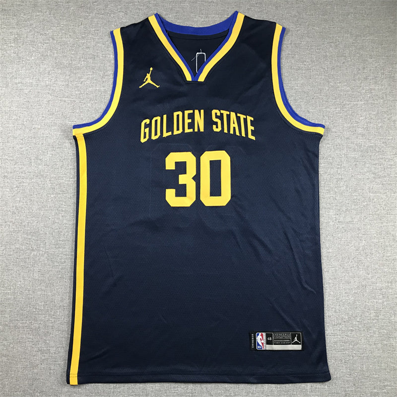 Warriors 2023-24 City Edition Navy Yellow Jersey