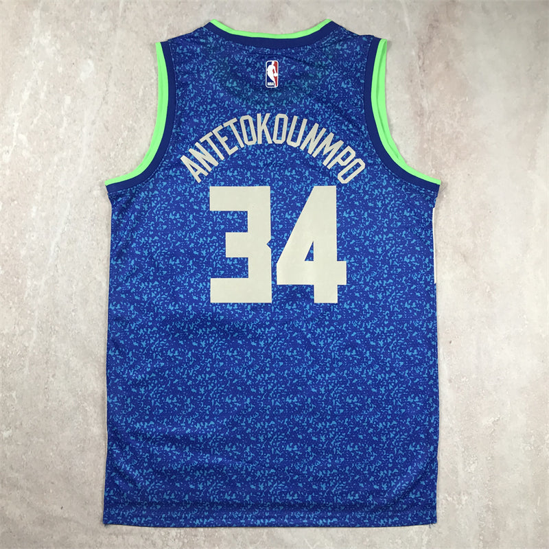 Bucks 2023-24 City Edition Gathering Place Blue Cream Jersey
