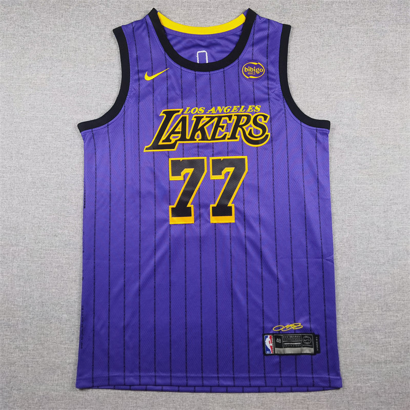 Los Angeles Lakers Purple City Edition 2023-24 Luka Doncic Jersey #77