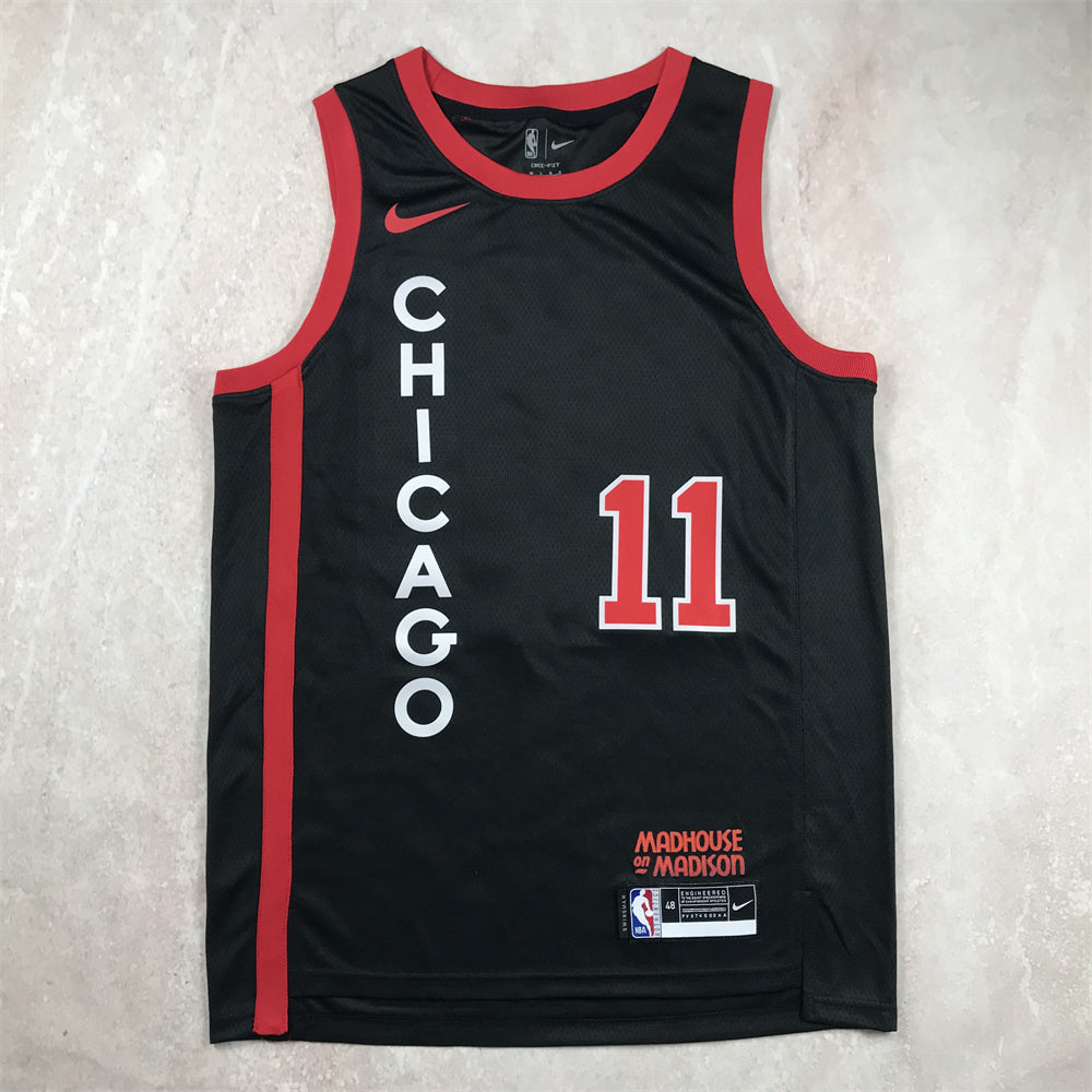 Bulls 2022-23 City Edition Madhouse on Madison Black Red Jersey