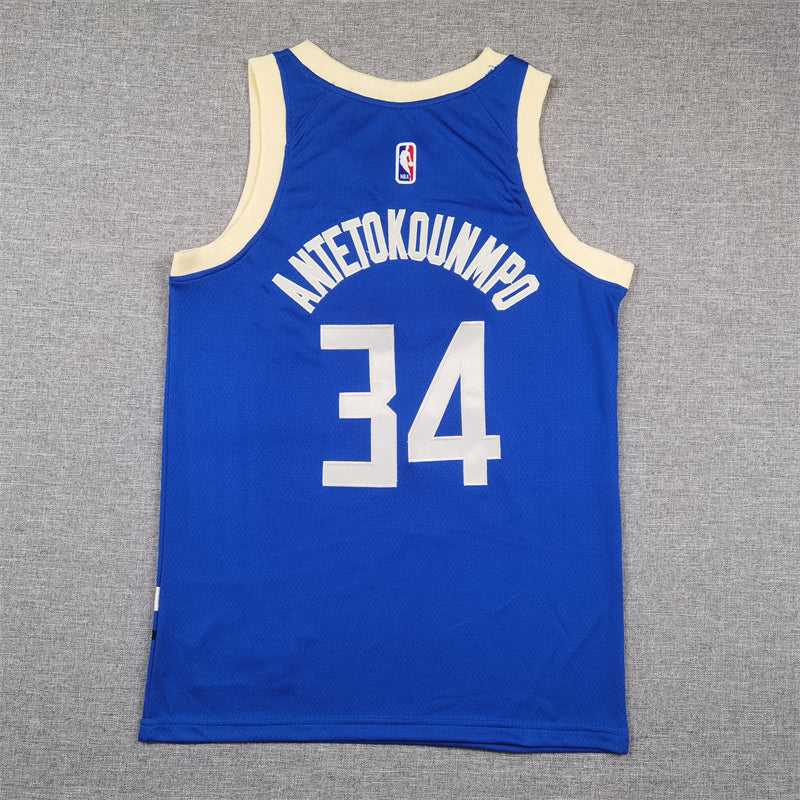 Milwaukee Bucks 2024 City Edition Blue & Cream Jersey