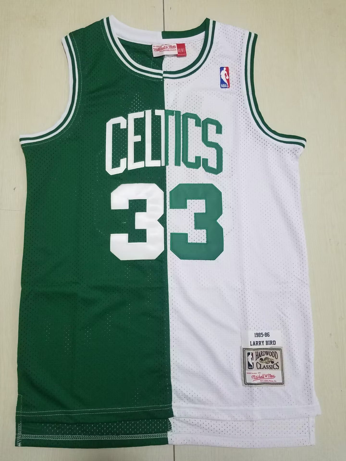 Celtics Larry Bird #33 1985-86 Split Edition Green White
