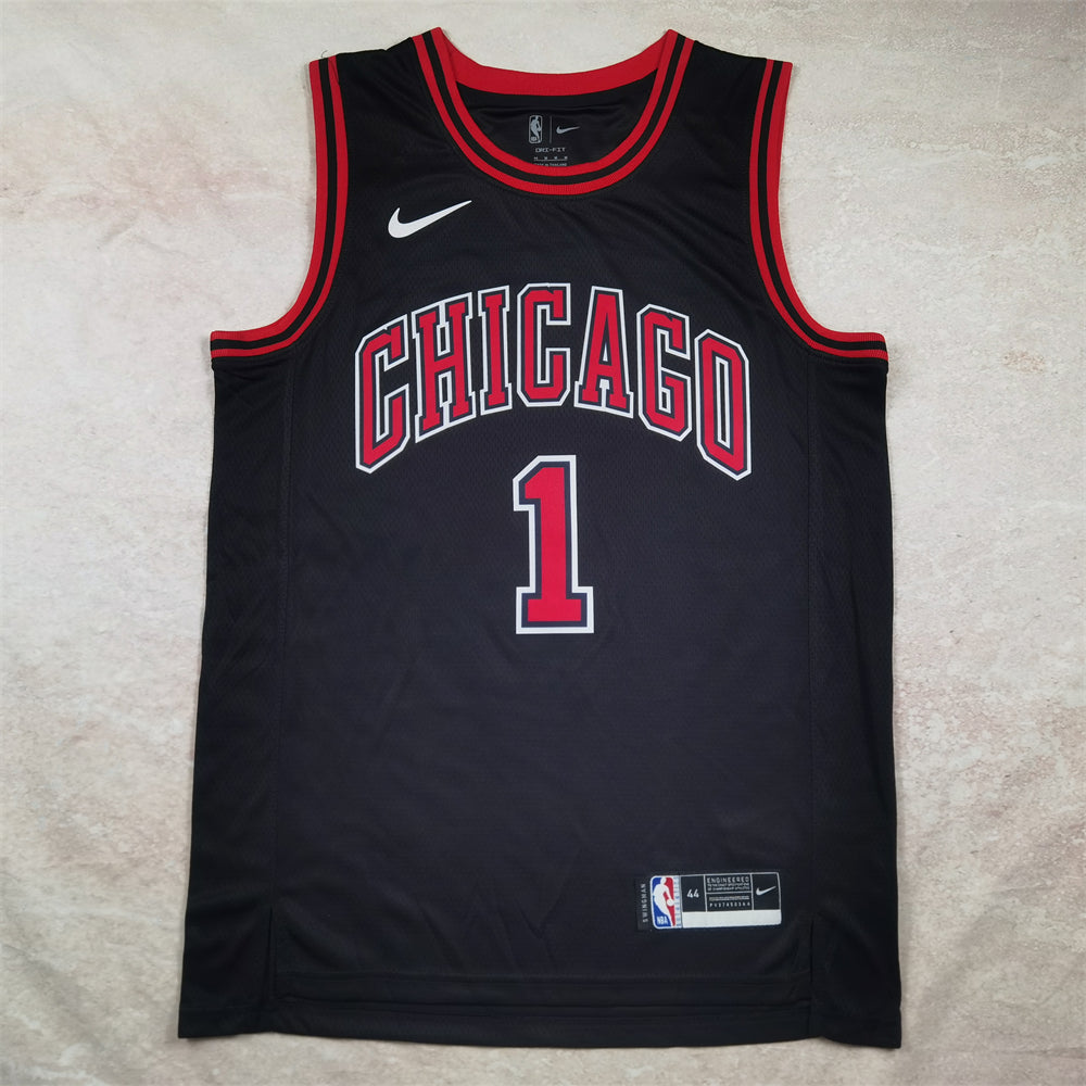 Chicago Bulls Derrick Rose #1 2011 Classic Edition Black & Red Jersey