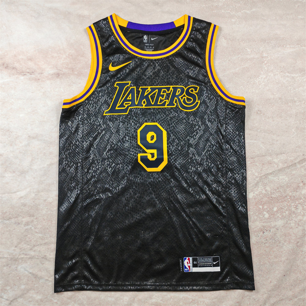 Lakers Bronny James Jr. #9 2024 City Edition Black Yellow