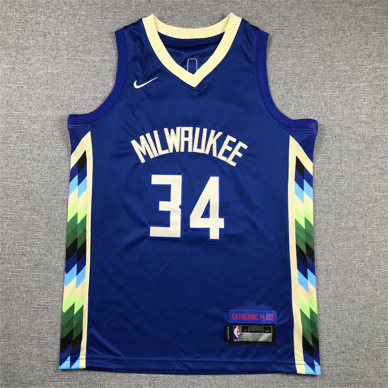 2024 Bucks City Edition Blue & Cream - Antetokounmpo #34