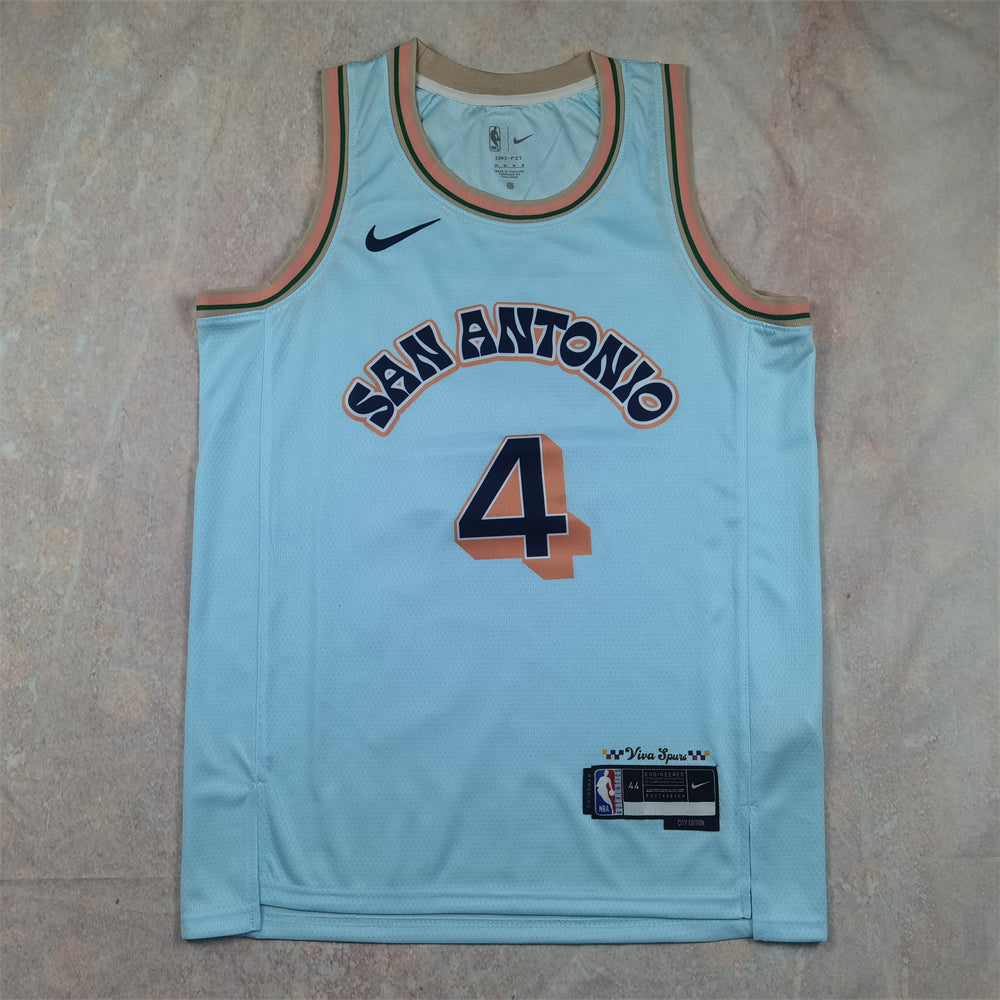 San Antonio Spurs 2024 City Edition White and Orange