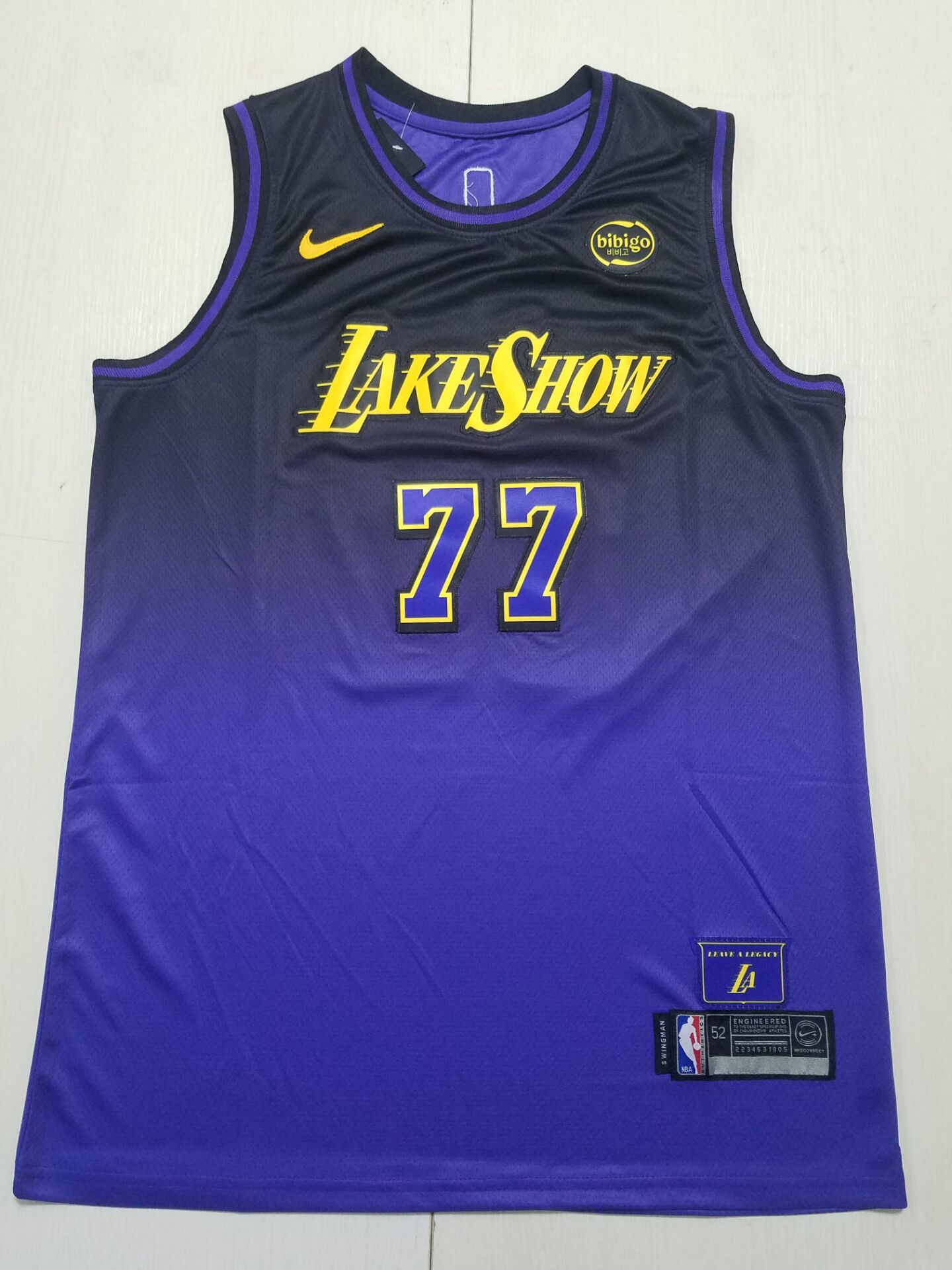 2024 Lakers City Edition Doncic #77 Purple Black