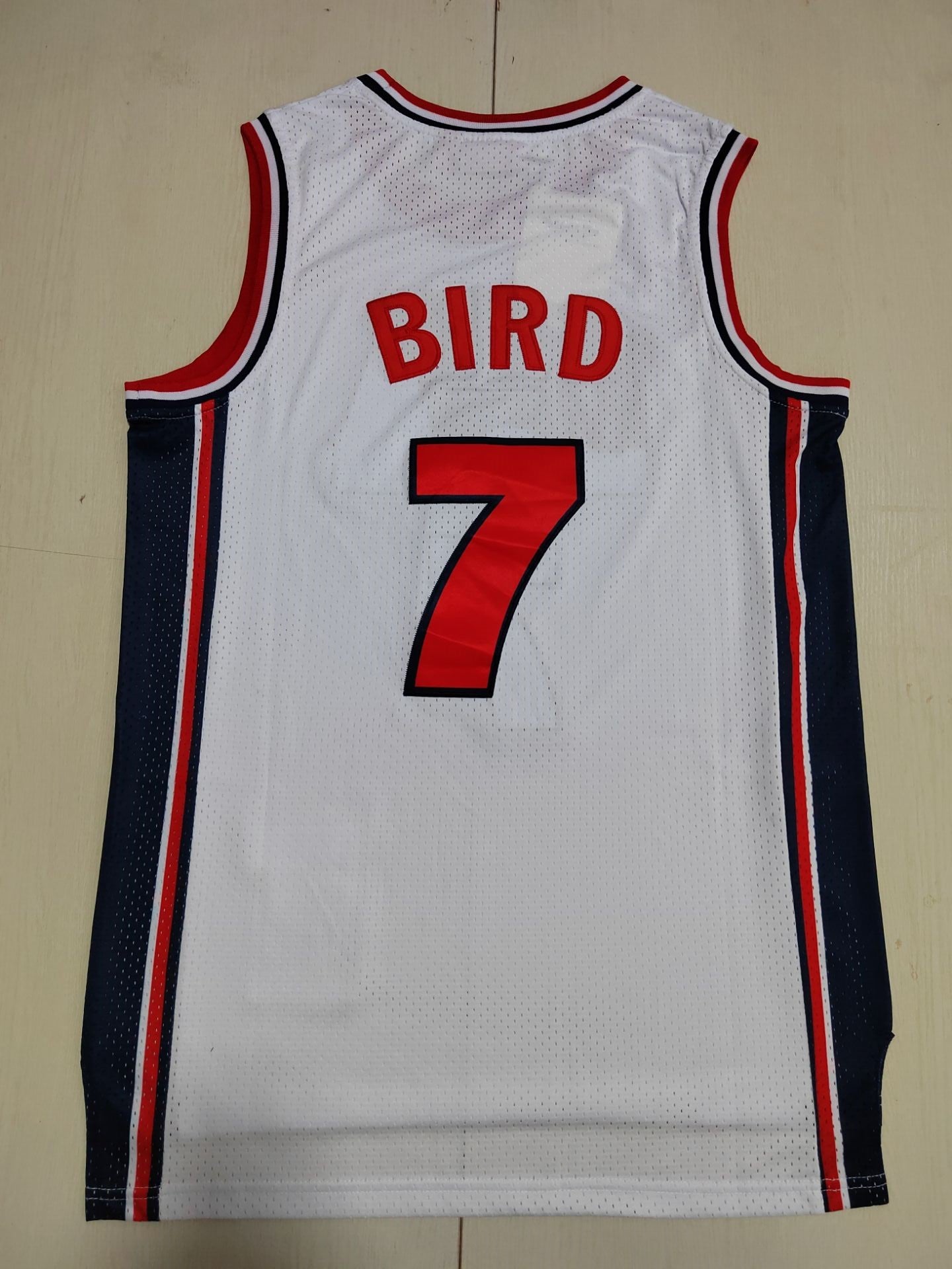 USA Larry Bird #7 1992 Dream Team Edition White Navy Red