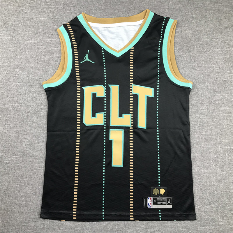 Hornets 2023-24 City Edition Black Gold Jersey
