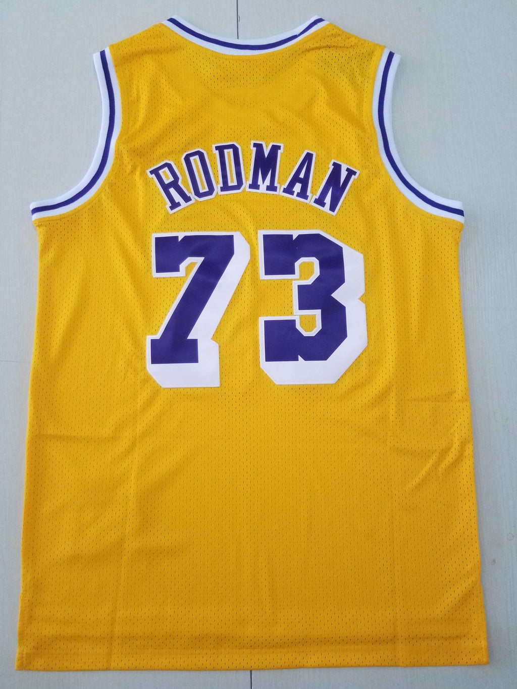 1998 Lakers Hardwood Classic Dennis Rodman #73 Yellow & Purple