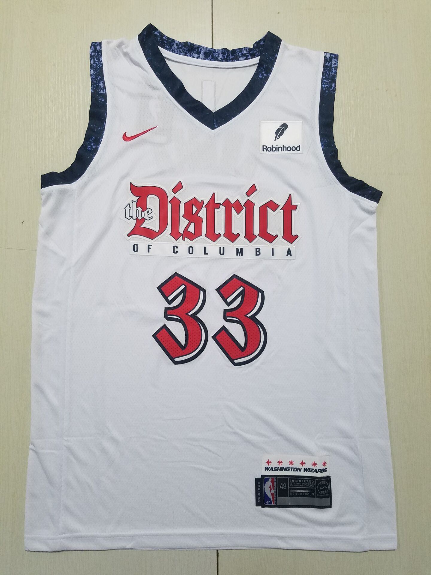 Wizards 2023-24 City Edition White and Navy Jersey