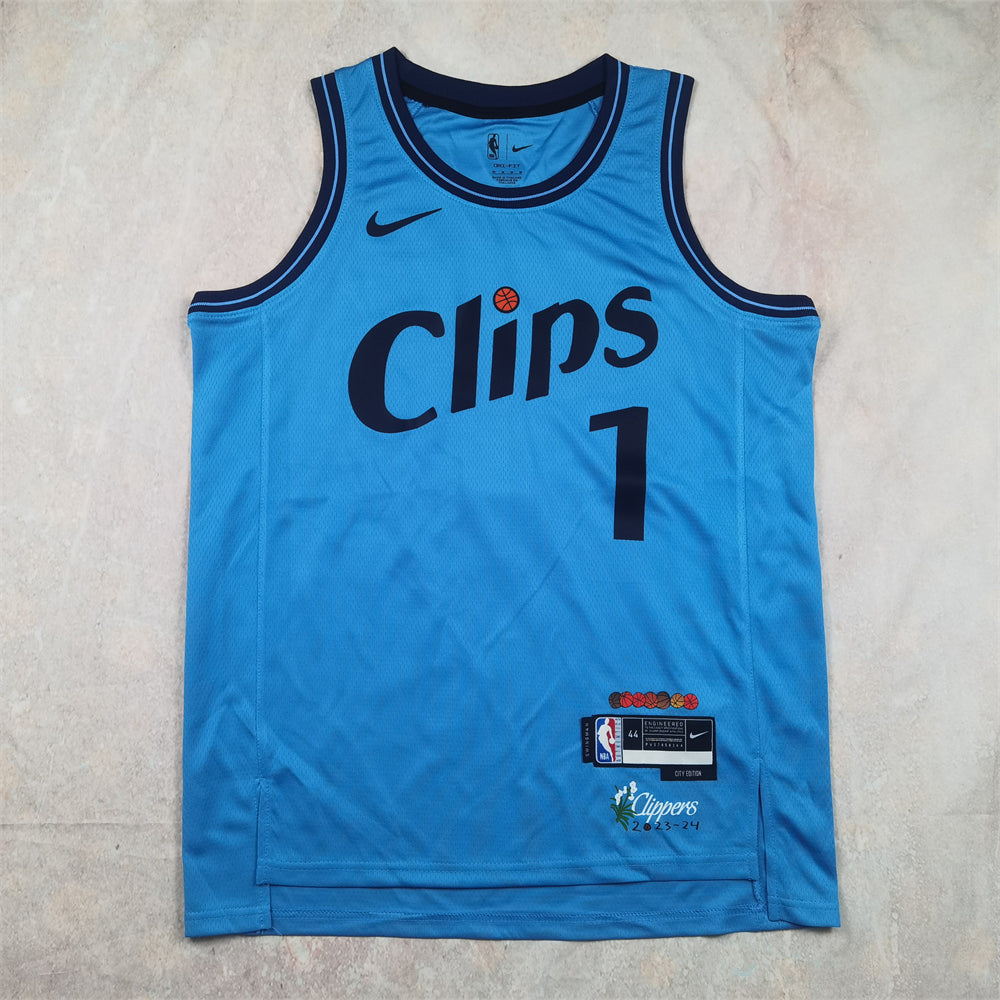 Clippers 2023-24 City Edition Light Blue Jersey