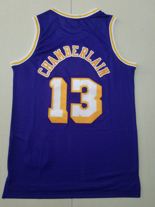 1971 Lakers Hardwood Classic Wilt Chamberlain #13 Purple Yellow