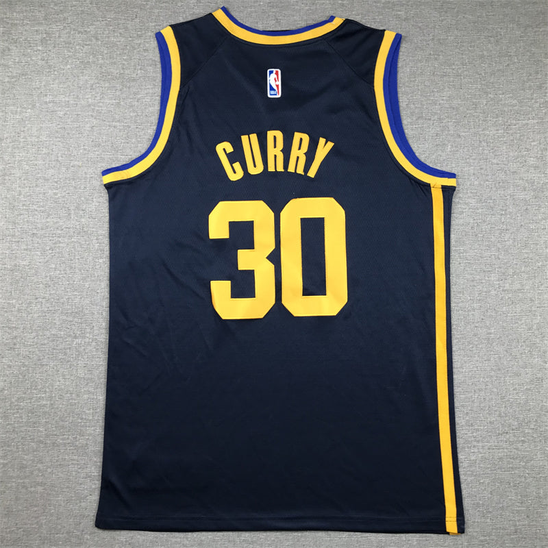 Warriors 2023-24 City Edition Navy Yellow Jersey