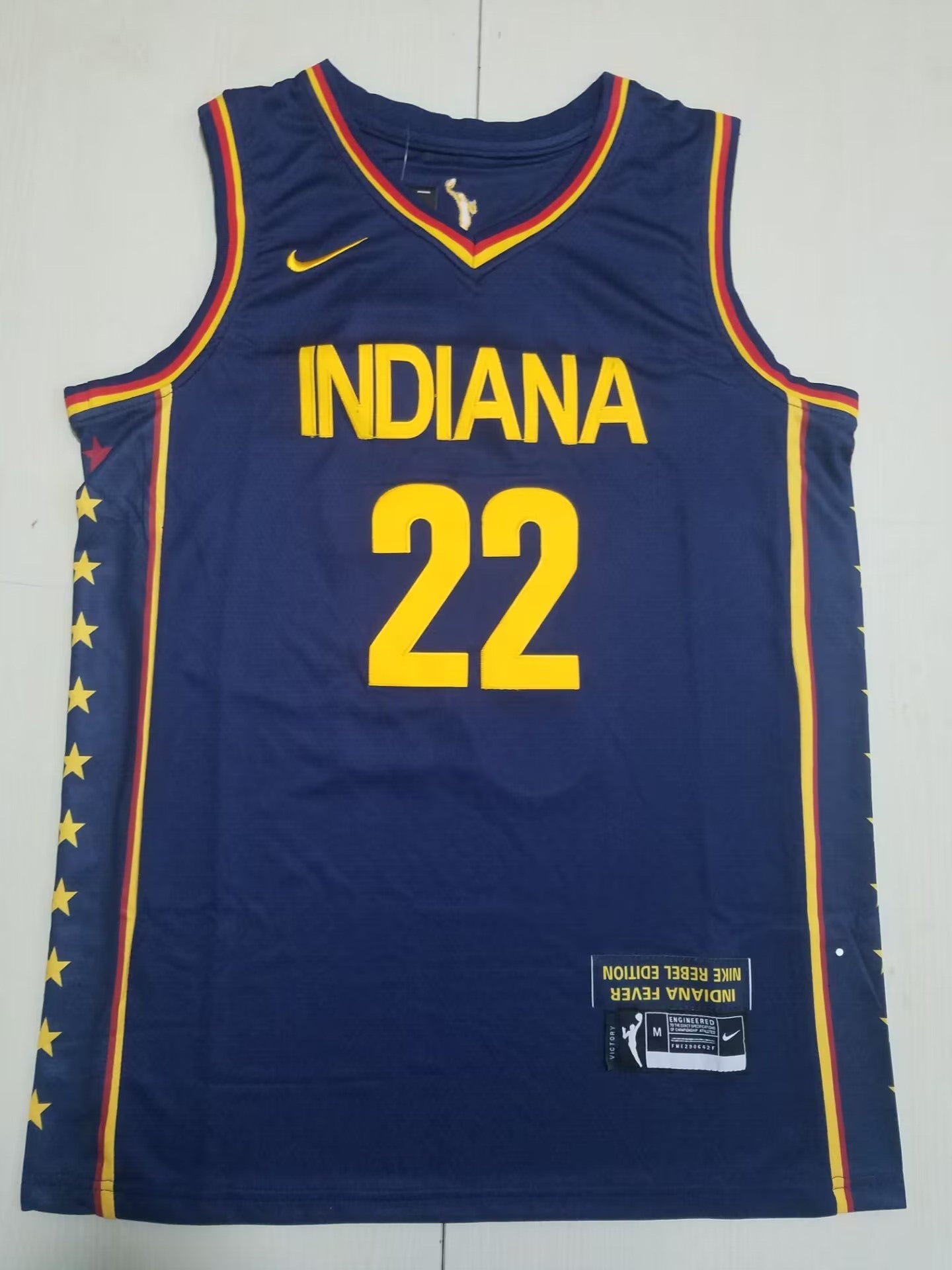 Indiana Fever Caitlin Clark #22 2024 Rebel Edition Navy & Yellow