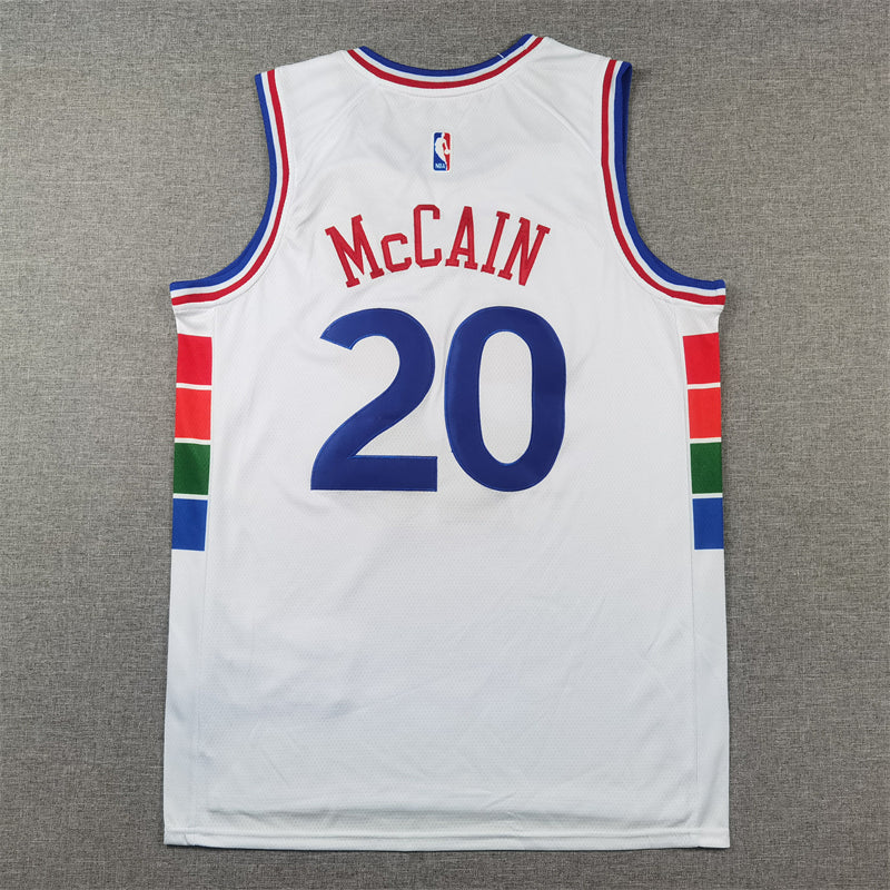 Sixers 2023-24 City Edition White and Multi-Color Jersey