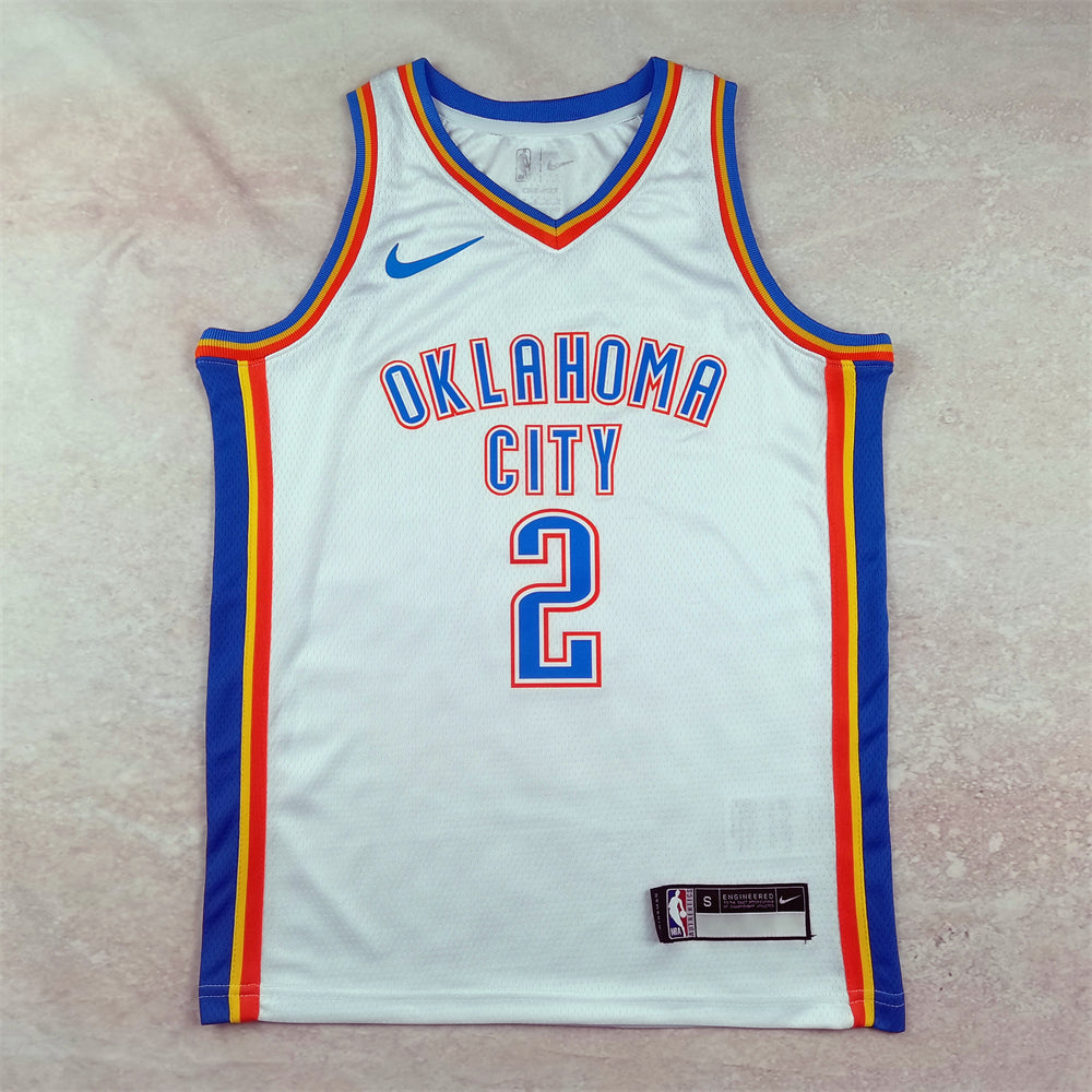 Oklahoma City Thunder 2023-24 Association Edition White & Blue Jersey
