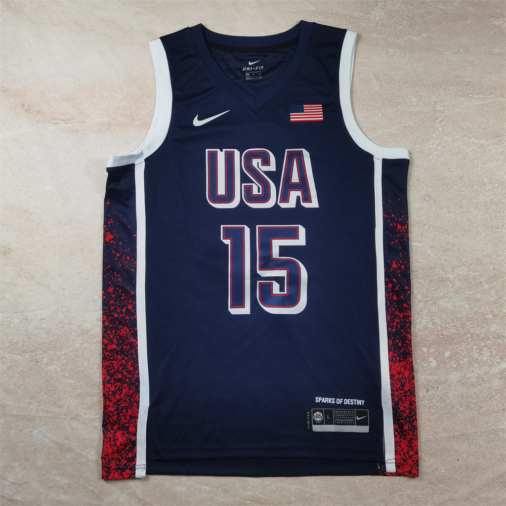 USA Basketball 2024 Olympic Navy Blue Jersey