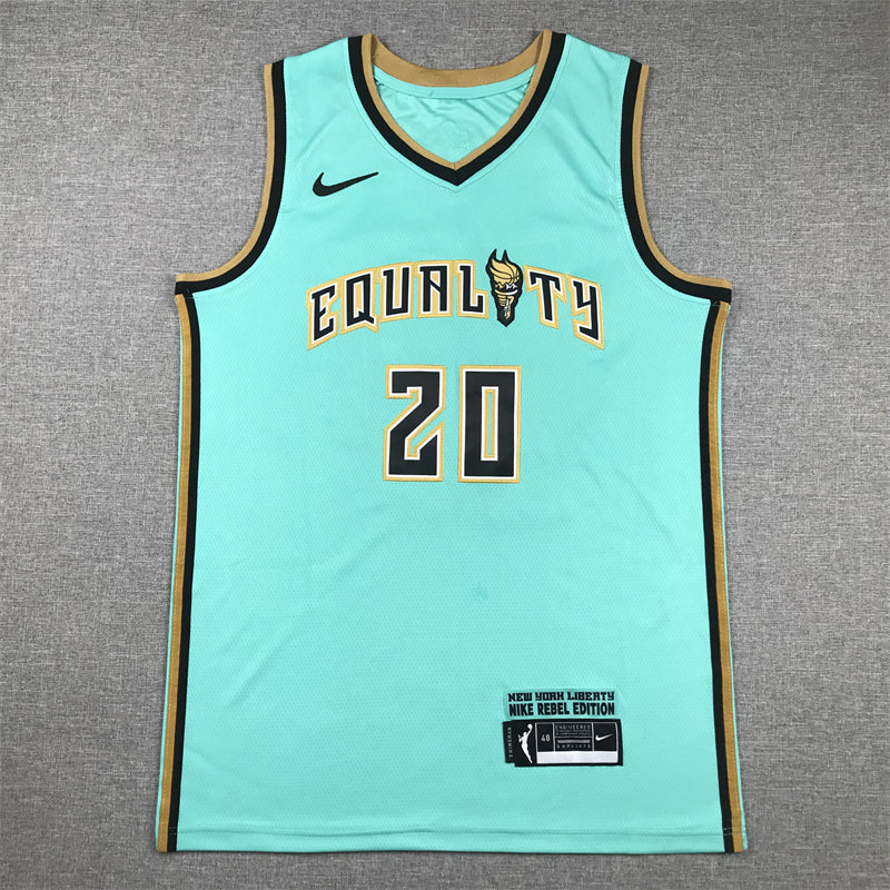New York Liberty Sabrina Ionescu #20 2024 Rebel Edition Mint & Gold