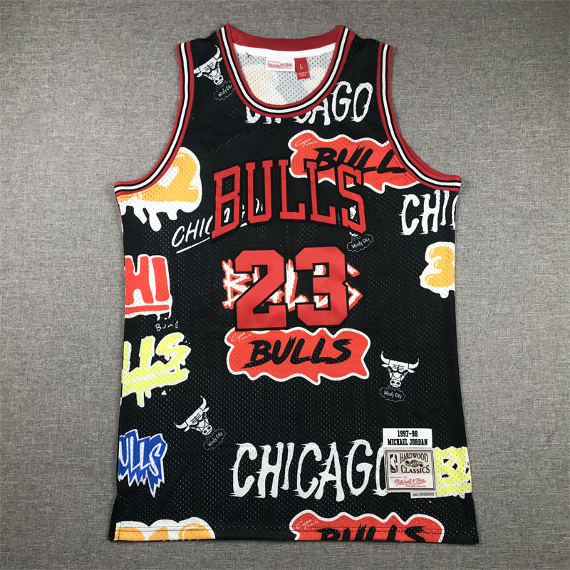 Chicago Bulls Michael Jordan #23 1997-98 Legend Retro Edition Graffiti Black & Red