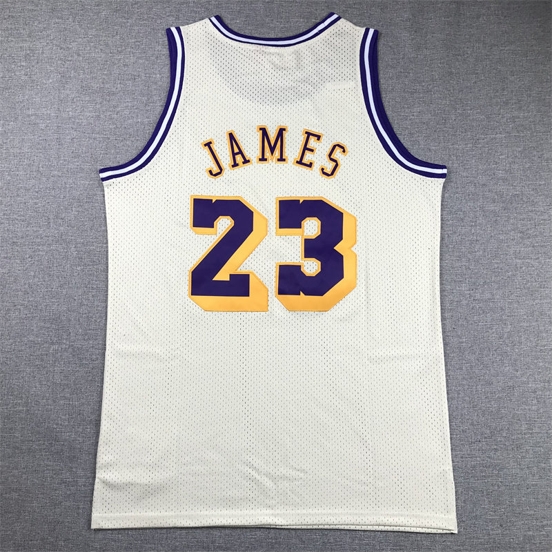 1996 Lakers Retro Edition LeBron James #23 White/Purple
