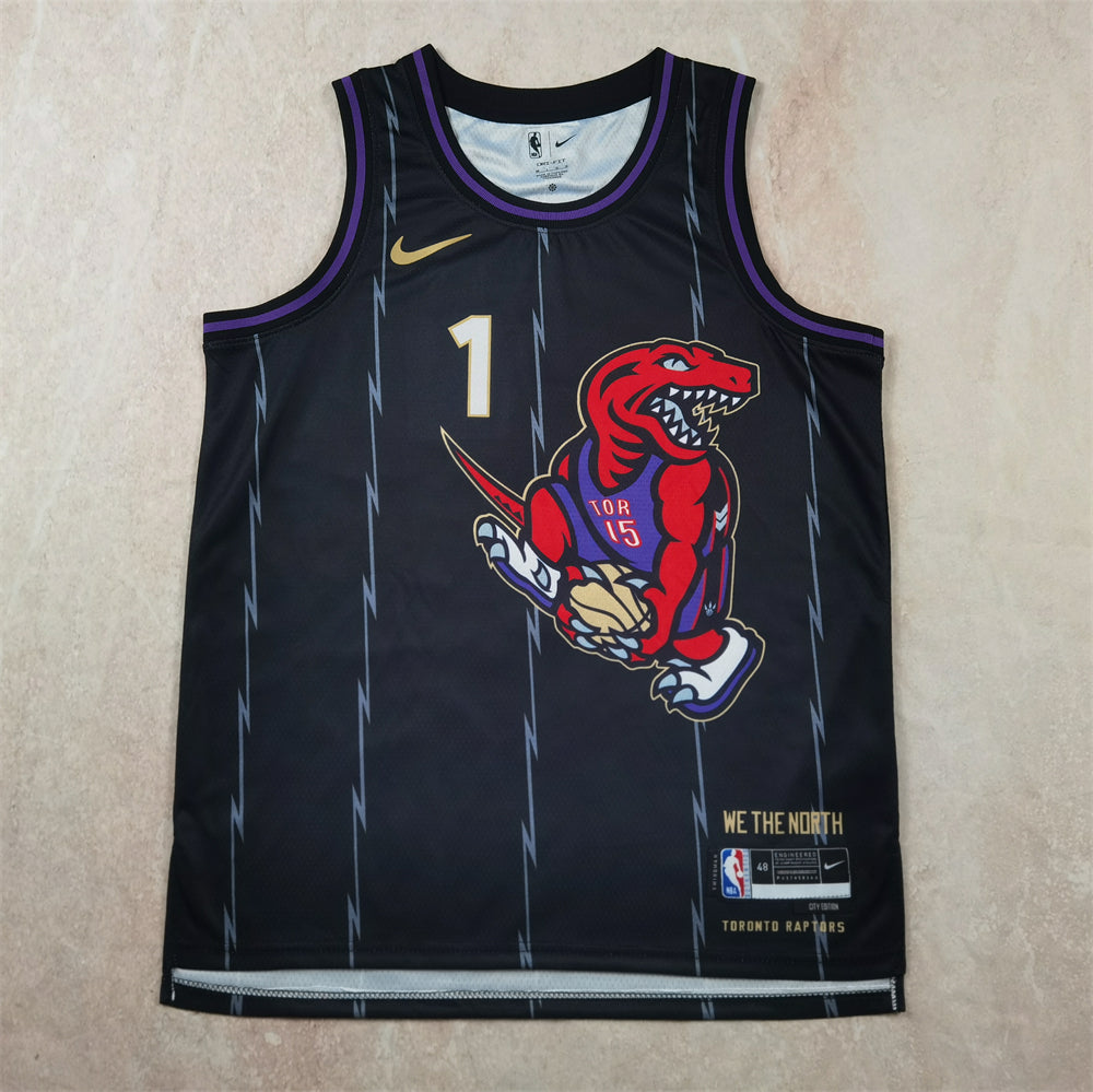 Toronto Raptors Tracy McGrady #1 1999 Legend Retro Edition Black & Purple Jersey
