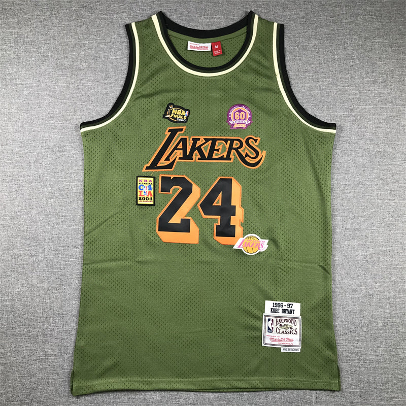 Lakers Kobe Bryant #24 1996-97 Hardwood Classics Olive Jersey